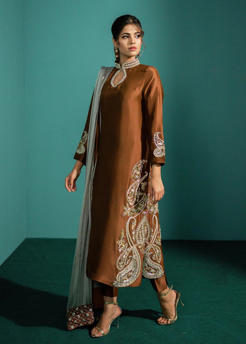 Alaya | Festive Wear Silk Tunic Embroidered Suit