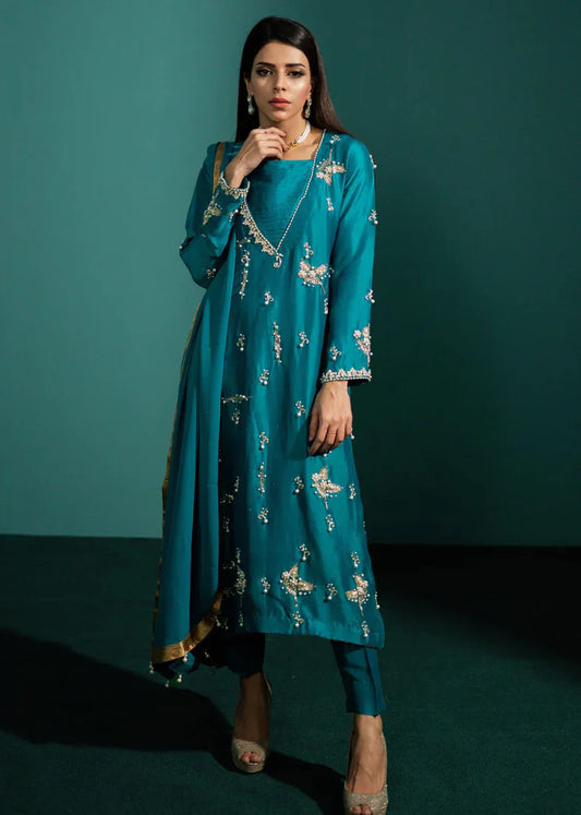 Amara | Festive Wear Silk Embroidered Suit