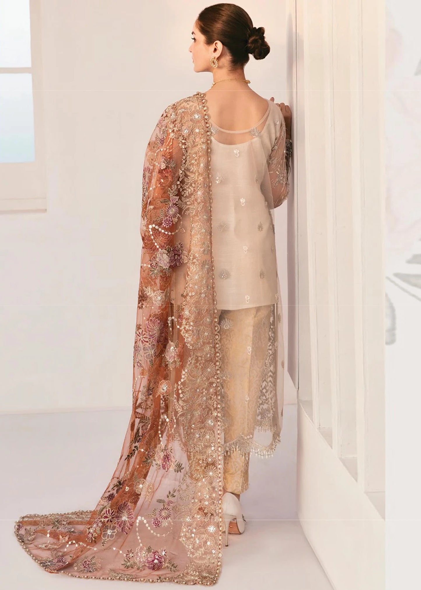 BAROQUE | Embroidered Embellished Net Festive Wear Suit