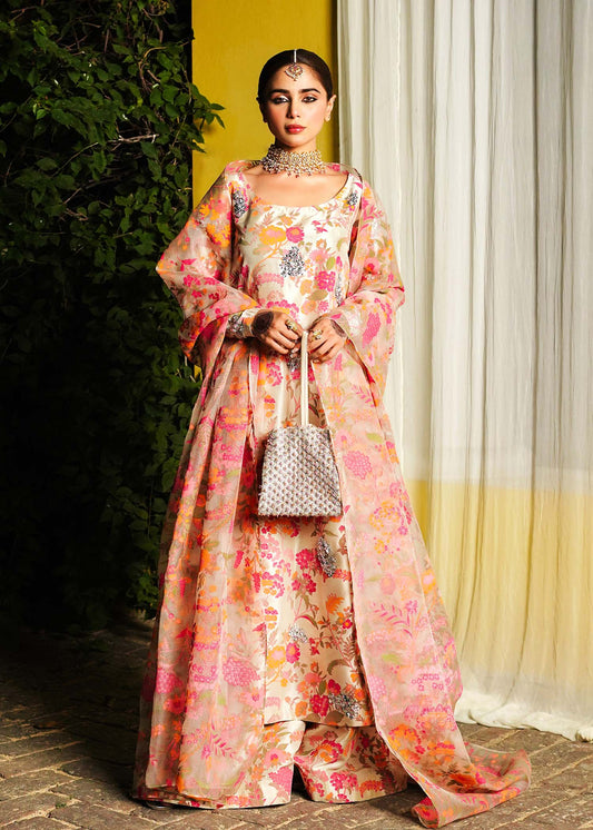 Hussain Rehar | Floral Silk Embellished Dress