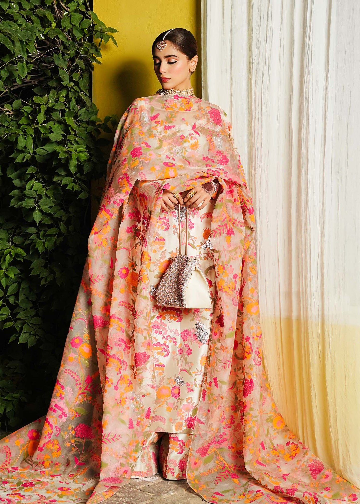 Hussain Rehar | Floral Silk Embellished Dress