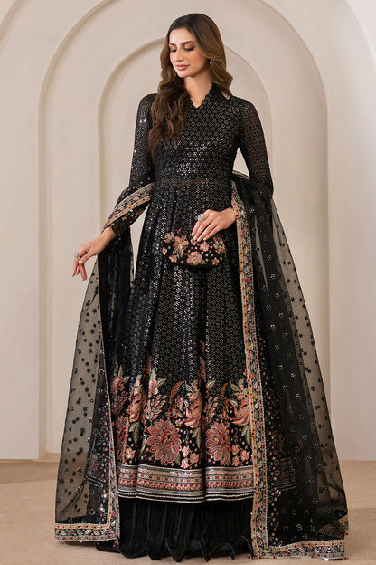 Saahi | Festive Wear Embroidered Chiffon Maxi Dress