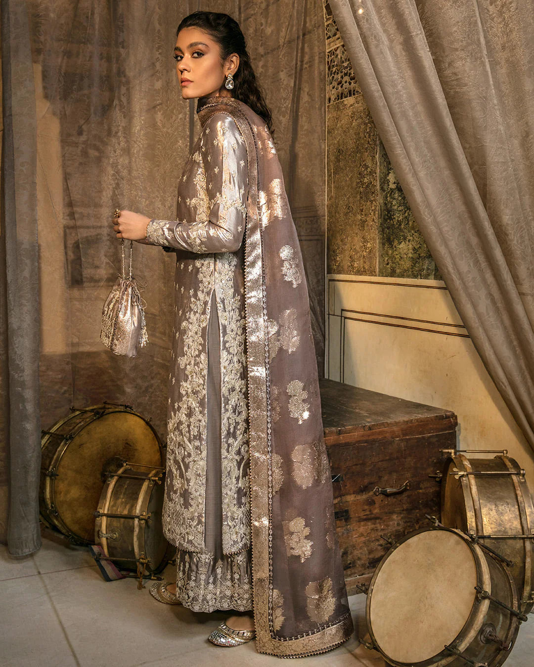 Faiza Saqlain | Embroidered Shimmer Silk Suit
