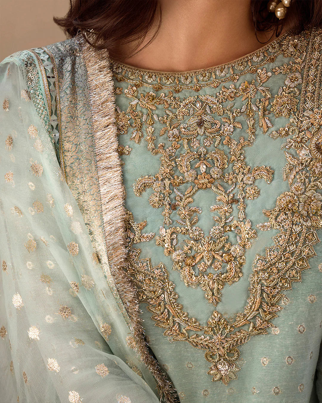 Faiza Saqlain | Embellished Karandi Shirt Festive Wear