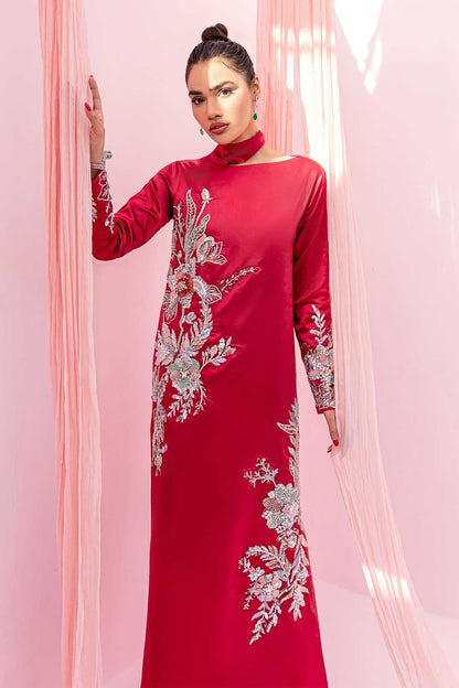 Rouge | Hand Embellished Silk Dress