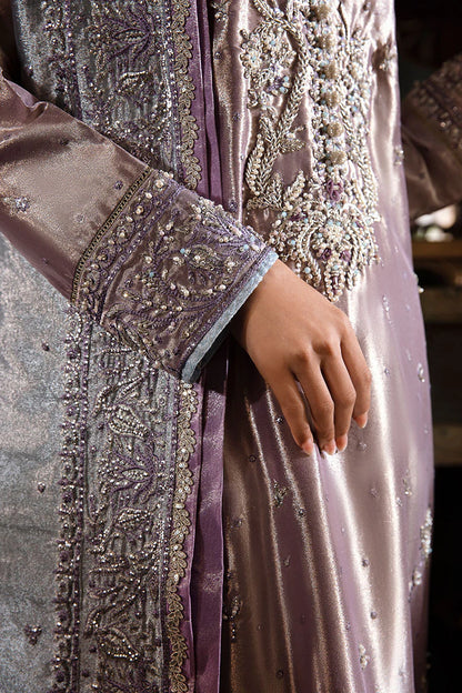 Mushq | Purple Silver Festive Embellished Silk Suit