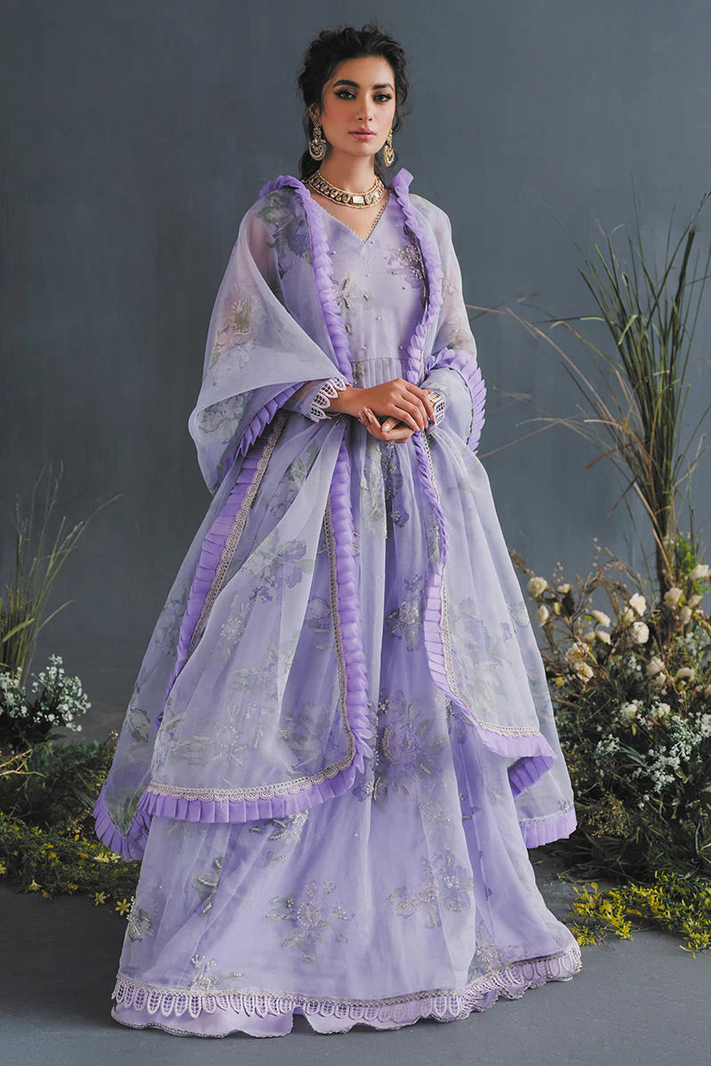 MUSHQ | Lilac Luxury Embellished Organza Pishwas Gown