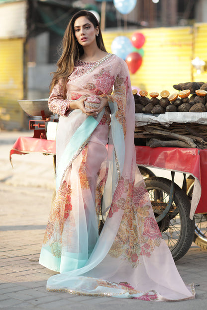 Paras | Organza Floral Embellished Saree