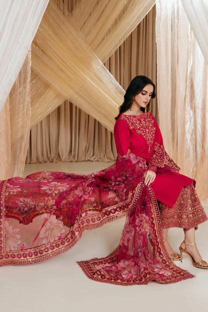 Radiant Bloom | Embellished Premium Silk Suit
