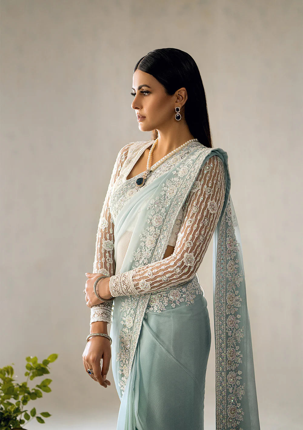 Sitara | Festive Wear Embroidered Chiffon Saree